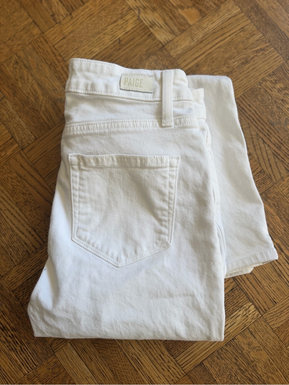 PAIGE Hoxton Straight Ankle White High-Rise Jeans